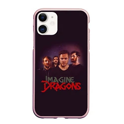 Чехол iPhone 11 матовый Группа Imagine Dragons, цвет: 3D-светло-розовый