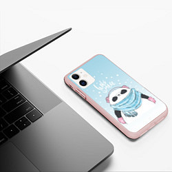 Чехол iPhone 11 матовый Hate Winter, цвет: 3D-светло-розовый — фото 2