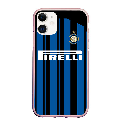 Чехол iPhone 11 матовый Inter FC: Home 17/18 / 3D-Светло-розовый – фото 1