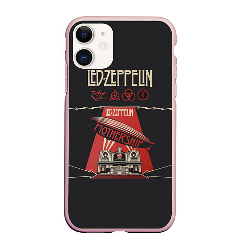 Чехол iPhone 11 матовый Led Zeppelin: Mothership / 3D-Светло-розовый – фото 1