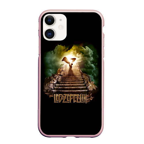 Чехол iPhone 11 матовый Led Zeppelin: Way to Heaven / 3D-Светло-розовый – фото 1