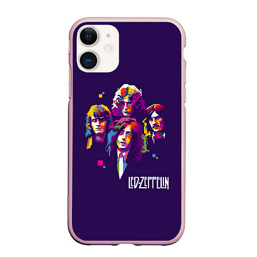 Чехол iPhone 11 матовый Led Zeppelin: Violet Art / 3D-Светло-розовый – фото 1