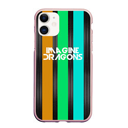 Чехол iPhone 11 матовый Imagine Dragons: Evolve Lines, цвет: 3D-светло-розовый