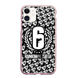 Чехол iPhone 11 матовый Rainbow Six: Champion White, цвет: 3D-светло-розовый