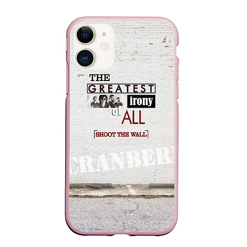 Чехол iPhone 11 матовый The Cranberries: Shoot The Wall / 3D-Светло-розовый – фото 1