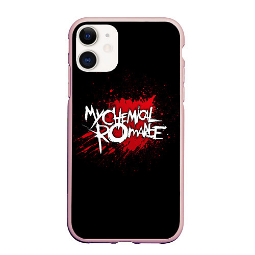 Чехол iPhone 11 матовый My Chemical Romance: Blood / 3D-Светло-розовый – фото 1