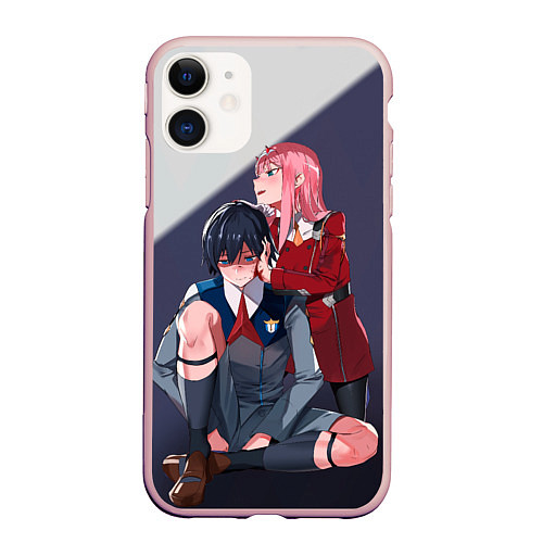 Чехол iPhone 11 матовый Darling in the FranXX / 3D-Светло-розовый – фото 1