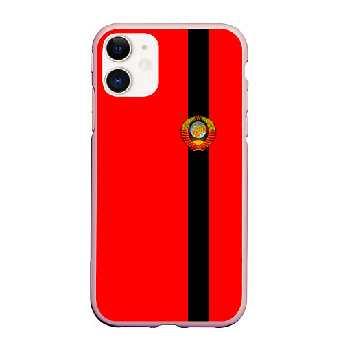 Чехол iPhone 11 матовый Советский Союз / 3D-Светло-розовый – фото 1