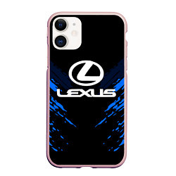 Чехол iPhone 11 матовый Lexus: Blue Anger, цвет: 3D-светло-розовый