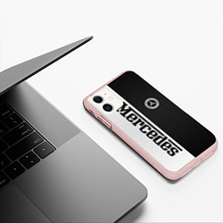 Чехол iPhone 11 матовый Mercedes W&B, цвет: 3D-светло-розовый — фото 2