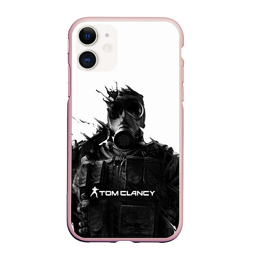 Чехол iPhone 11 матовый Tom Clancys Soldier / 3D-Светло-розовый – фото 1