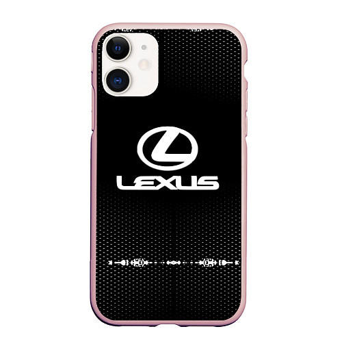 Чехол iPhone 11 матовый Lexus: Black Abstract / 3D-Светло-розовый – фото 1