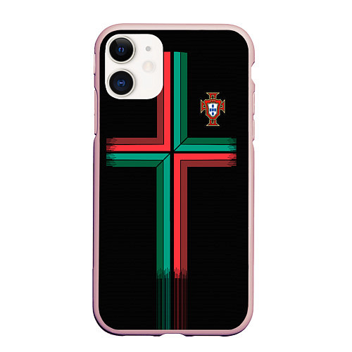 Чехол iPhone 11 матовый Сборная Португалии: Альтернатива ЧМ-2018 / 3D-Светло-розовый – фото 1