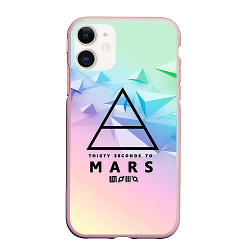 Чехол iPhone 11 матовый 30 Seconds to Mars / 3D-Светло-розовый – фото 1