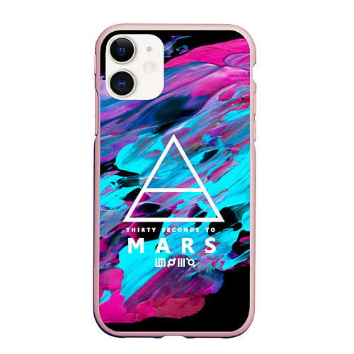 Чехол iPhone 11 матовый 30 STM: Neon Colours / 3D-Светло-розовый – фото 1