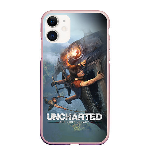 Чехол iPhone 11 матовый Uncharted: The Lost Legacy / 3D-Светло-розовый – фото 1