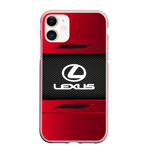 Чехол iPhone 11 матовый Lexus Sport / 3D-Светло-розовый – фото 1