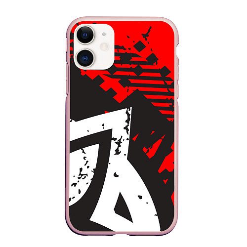 Чехол iPhone 11 матовый Grunge Art / 3D-Светло-розовый – фото 1