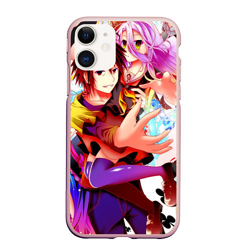 Чехол iPhone 11 матовый No Game No Life / 3D-Светло-розовый – фото 1