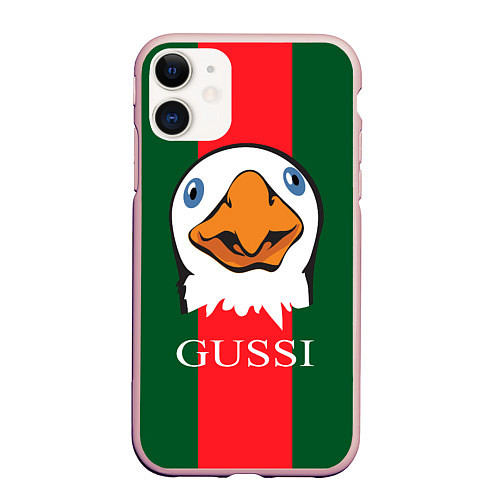 Чехол iPhone 11 матовый GUSSI Beak / 3D-Светло-розовый – фото 1