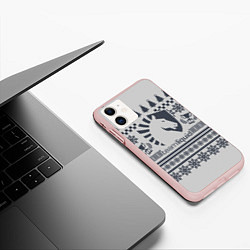 Чехол iPhone 11 матовый Team Liquid: Grey Winter, цвет: 3D-светло-розовый — фото 2