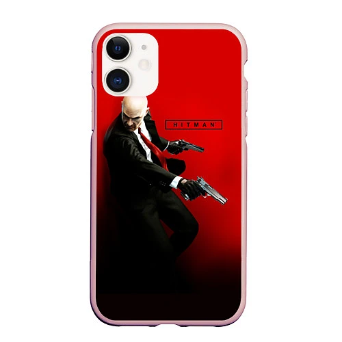 Чехол iPhone 11 матовый Hitman: Red Agent / 3D-Светло-розовый – фото 1