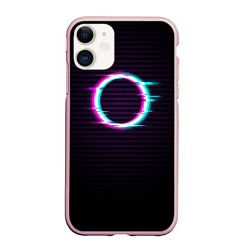Чехол iPhone 11 матовый Глич-кольцо / 3D-Светло-розовый – фото 1