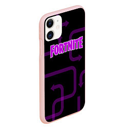 Чехол iPhone 11 матовый Fortnite: Violet Edition, цвет: 3D-светло-розовый — фото 2