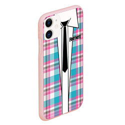 Чехол iPhone 11 матовый Fortnite: Базовый костюм, цвет: 3D-светло-розовый — фото 2