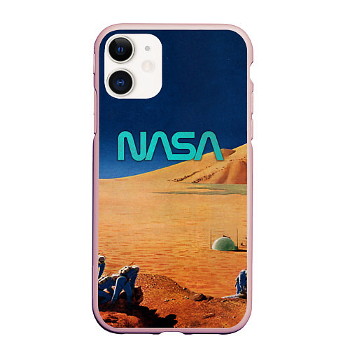 Чехол iPhone 11 матовый NASA on Mars / 3D-Светло-розовый – фото 1