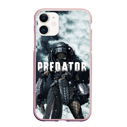 Чехол iPhone 11 матовый Winter Predator, цвет: 3D-светло-розовый