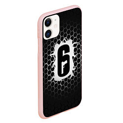 Чехол iPhone 11 матовый R6S: Carbon Symbon, цвет: 3D-светло-розовый — фото 2