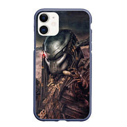 Чехол iPhone 11 матовый Merciless Predator, цвет: 3D-серый