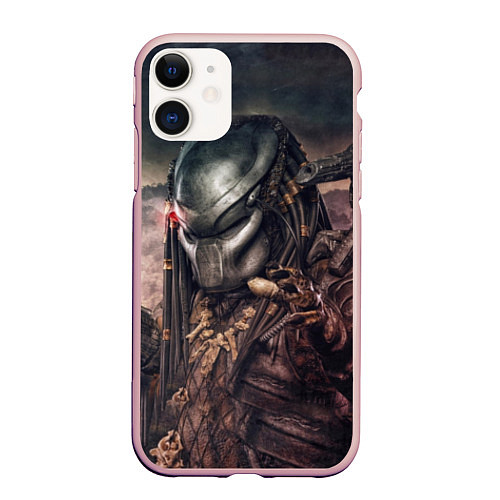 Чехол iPhone 11 матовый Merciless Predator / 3D-Светло-розовый – фото 1