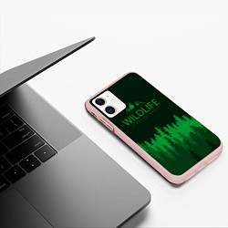 Чехол iPhone 11 матовый Wildlife Adventure, цвет: 3D-светло-розовый — фото 2