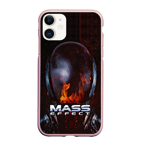 Чехол iPhone 11 матовый Mass Effect / 3D-Светло-розовый – фото 1