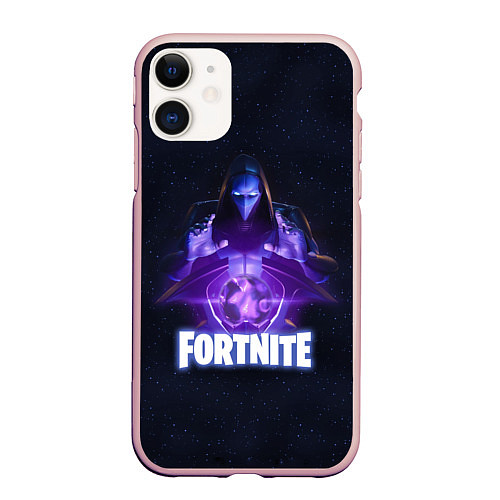 Чехол iPhone 11 матовый Fortnite: Omen / 3D-Светло-розовый – фото 1