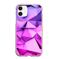 Чехол iPhone 11 матовый ABSTRACTION SHAPE, цвет: 3D-светло-розовый