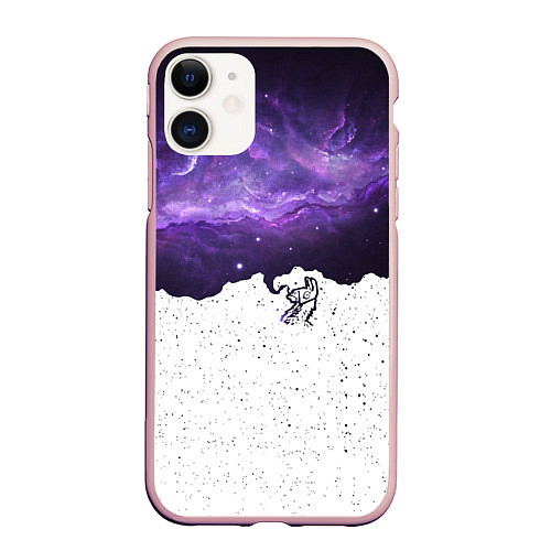 Чехол iPhone 11 матовый Fortnite: Llama Space / 3D-Светло-розовый – фото 1