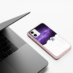 Чехол iPhone 11 матовый Fortnite: Llama Space, цвет: 3D-светло-розовый — фото 2