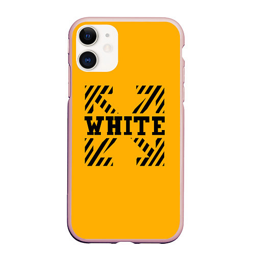 Чехол iPhone 11 матовый Off-White: Yellow Style / 3D-Светло-розовый – фото 1