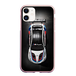 Чехол iPhone 11 матовый BMW M Power, цвет: 3D-светло-розовый