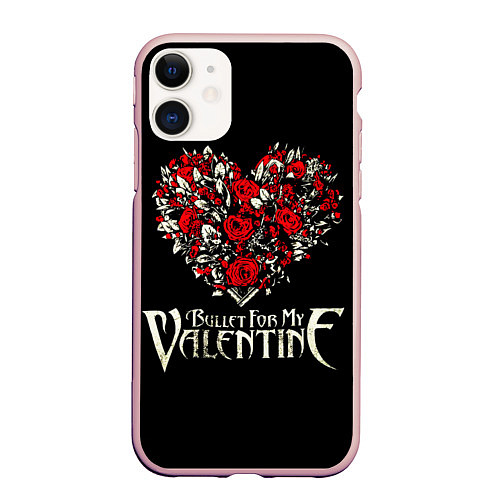 Чехол iPhone 11 матовый Bullet For My Valentine: Temper Temper / 3D-Светло-розовый – фото 1
