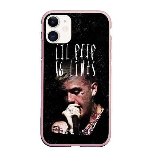 Чехол iPhone 11 матовый Lil Peep: 16 Lines / 3D-Светло-розовый – фото 1