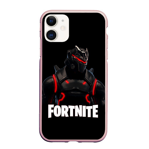 Чехол iPhone 11 матовый Fortnite: Cyborg / 3D-Светло-розовый – фото 1