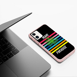 Чехол iPhone 11 матовый Miami Paradise, цвет: 3D-светло-розовый — фото 2