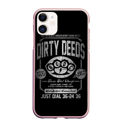 Чехол iPhone 11 матовый AC/DC: Dirty Deeds, цвет: 3D-светло-розовый