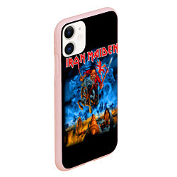 Чехол iPhone 11 матовый Iron Maiden: Great Britain Warriors, цвет: 3D-светло-розовый — фото 2