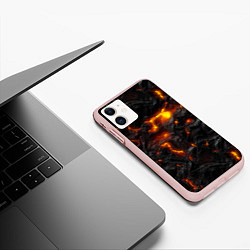 Чехол iPhone 11 матовый Кипящая лава, цвет: 3D-светло-розовый — фото 2
