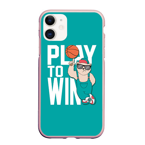 Чехол iPhone 11 матовый Play to win / 3D-Светло-розовый – фото 1